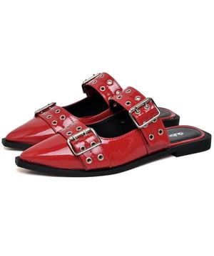 Sapatilha Mule Feminina de Fivela DUBUY 1304FG Vermelho