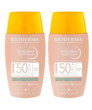 Bioderma Photoderm Nude Touch Kit com 2 Unidades – Protetor Solar com Cor FPS50+ - Claro 40ml