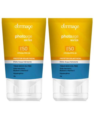 Dermage Photoage Water Kit com 2 Unidades – Protetor Solar Facial FPS50 – 40g