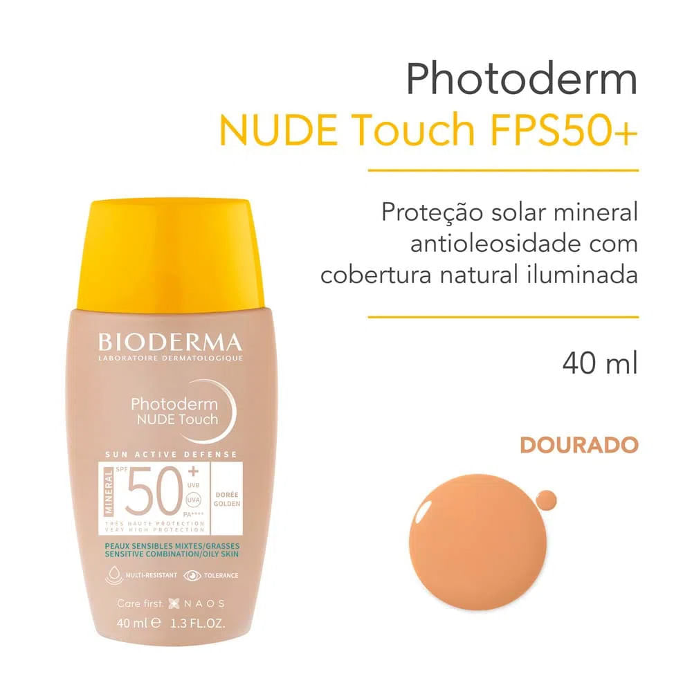 Bioderma Photoderm Nude Touch Kit com 2 Unidades – Protetor Solar com Cor FPS50+ - Dorée 40ml