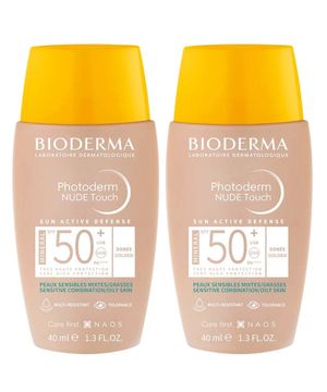 Bioderma Photoderm Nude Touch Kit com 2 Unidades – Protetor Solar com Cor FPS50+ - Dorée 40ml