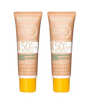 Bioderma Photoderm Cover Touch Kit com 2 Unidades – Protetor Solar Facial com Cor FPS50+ – Médio 40ml