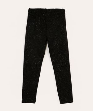 Calça Legging Infantil com Glitter Preta