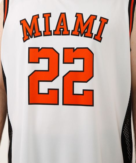 regata basquete miami plus size esportiva branca