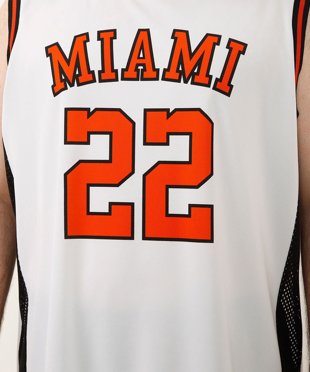 regata basquete miami plus size esportiva branca