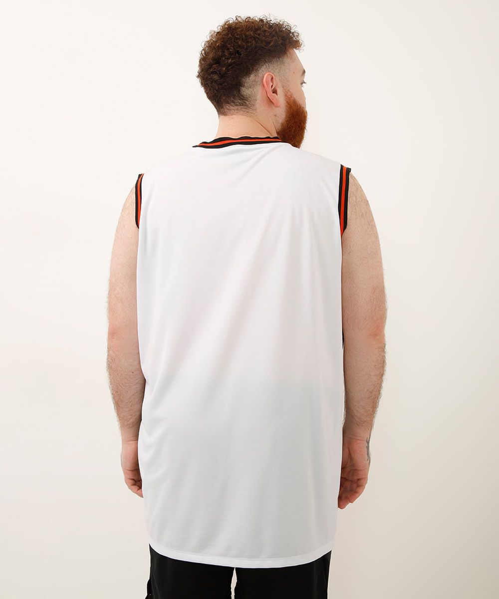 regata basquete miami plus size esportiva branca