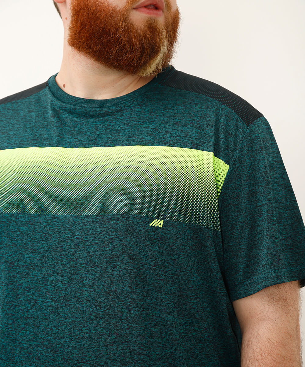 camiseta degradê plus size esportiva verde