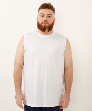 regata plus size com refletivo esportivo ace branco