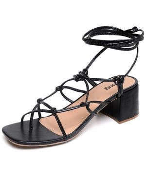 Sandália Gladiadora de Salto Feminina 300FG Preto