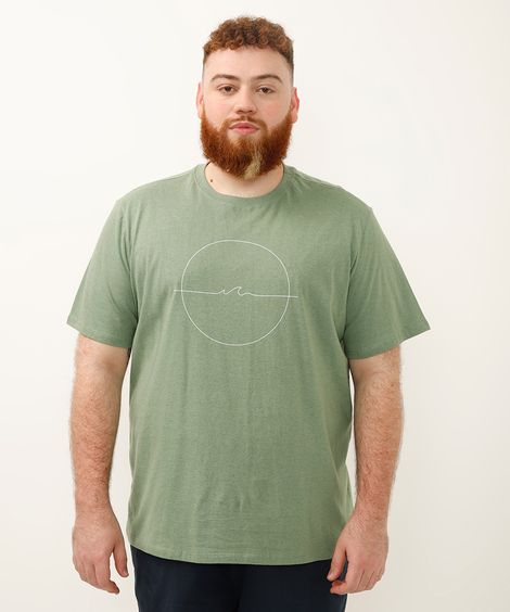 camiseta de algodão gold coast plus size verde