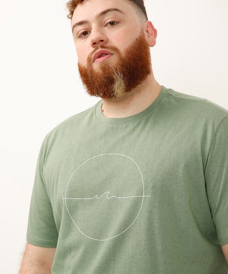camiseta de algodão gold coast plus size verde