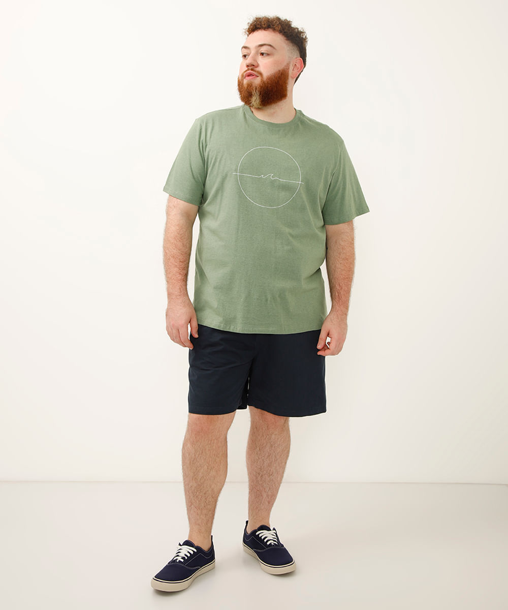 camiseta de algodão gold coast plus size verde