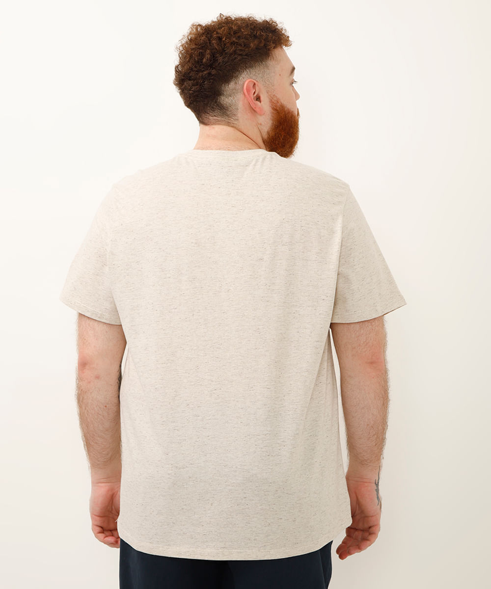 camiseta de algodão copacabana plus size bege