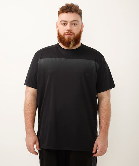 camiseta degradê plus size esportiva preta