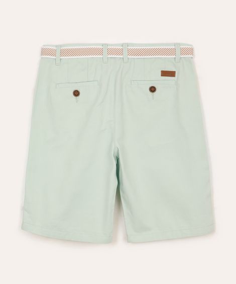 bermuda infantil de sarja com cinto  kaki - verde claro