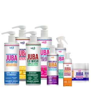 Widi Kit Juba Shampoo + Cond 500 + Encrespando 500ml + Masc 500ml + Mousse 180ml + Revitalizando + CO Wash + Modelando