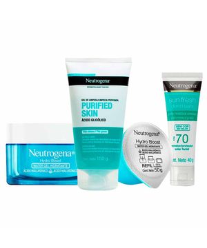 Neutrogena Kit – Hidratante Facial + Protetor Solar + Gel de Limpeza + Refil Hidratante Facial Para Todos os Tipos de Pele