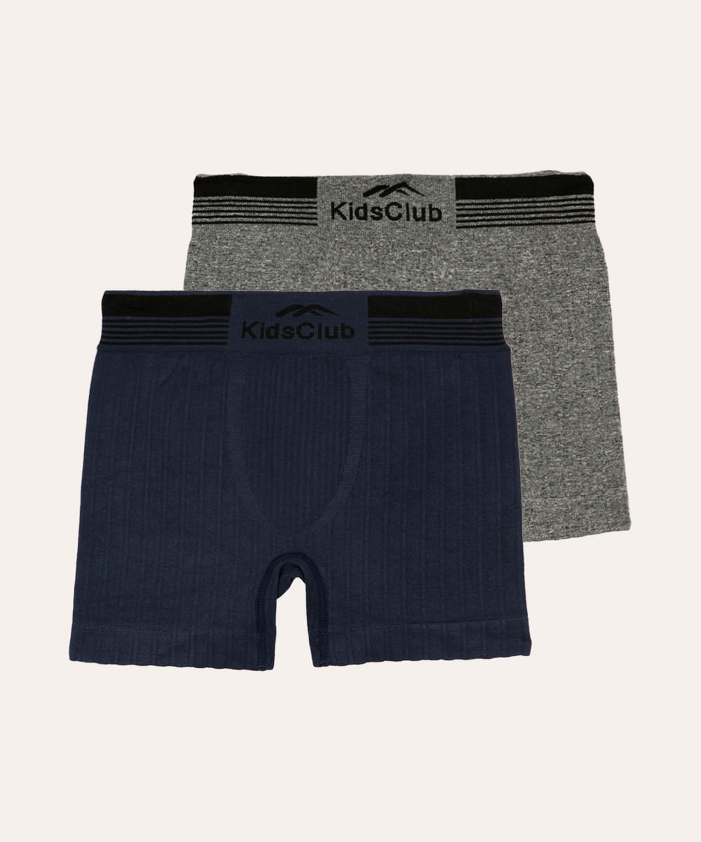 kit de 2 cuecas boxer infantis sem costura delrio colorido