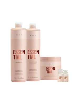 Kit Braé Essential Shampoo Condicionador Máscara e Ampola Capilar Salon (5 produtos)