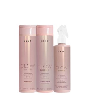 Kit Braé Glow Shine Shampoo Condicionador e Ativador de Brilho (3 produtos)