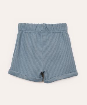 short infantil texturizado cós elástico azul