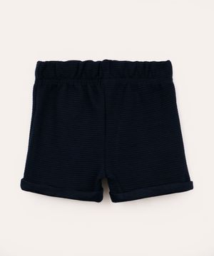 short infantil texturizado cós elástico azul marinho