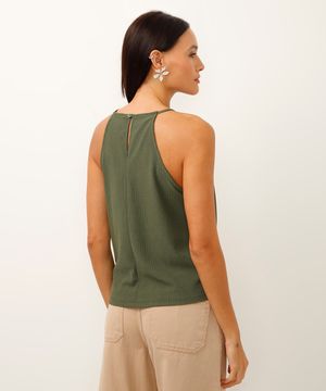 regata cropped halterneck alongada verde