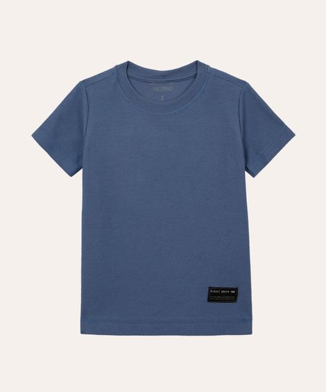 camiseta de moletom infantil manga curta azul