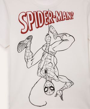 camiseta de algodão infantil homem aranha off white