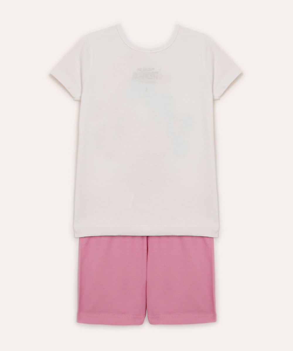 conjunto de algodão infantil turma da mônica off white