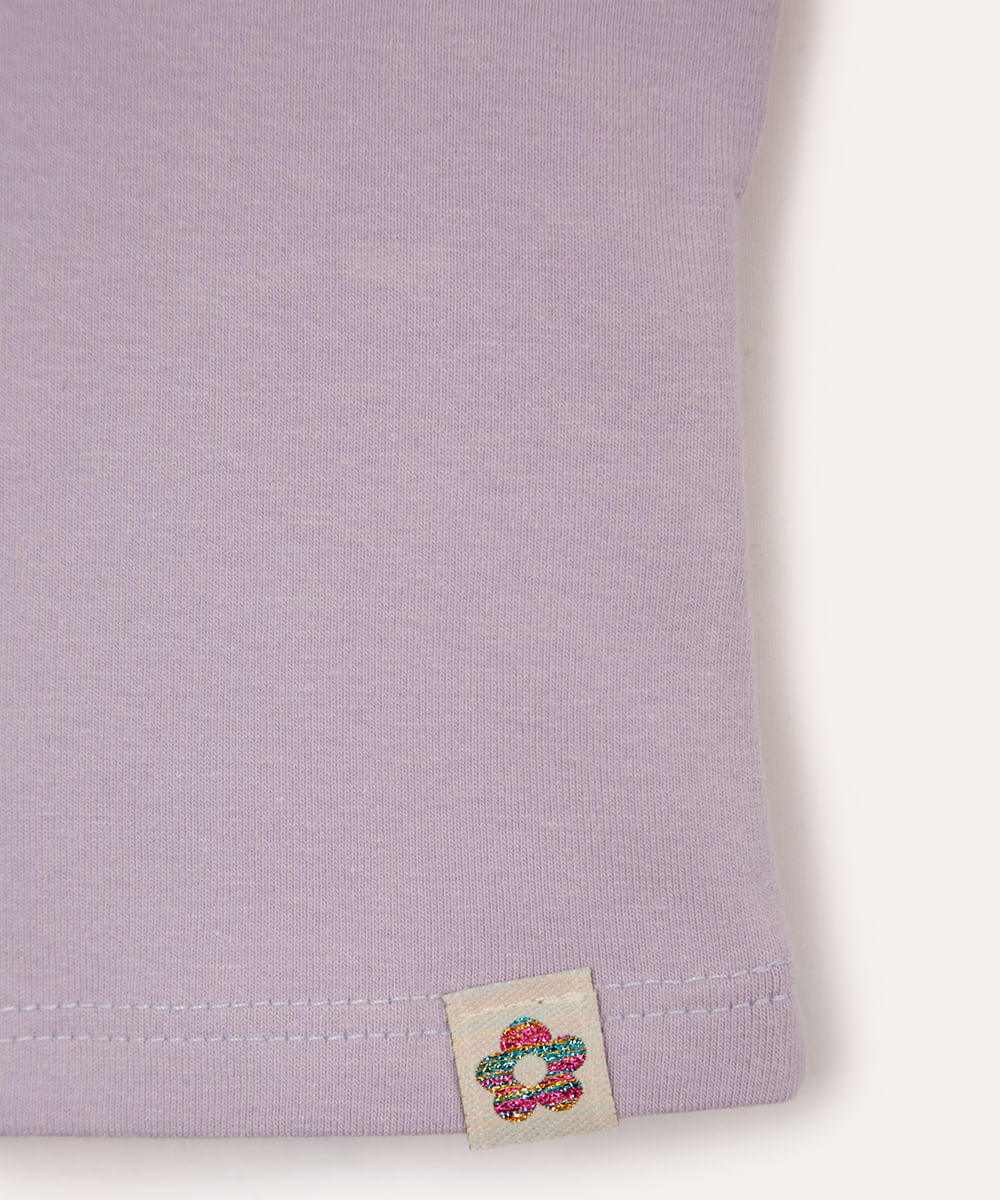 conjunto infantil de algodão regata e short lilás