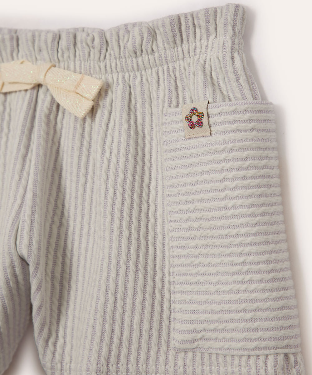 conjunto infantil de algodão regata e short lilás