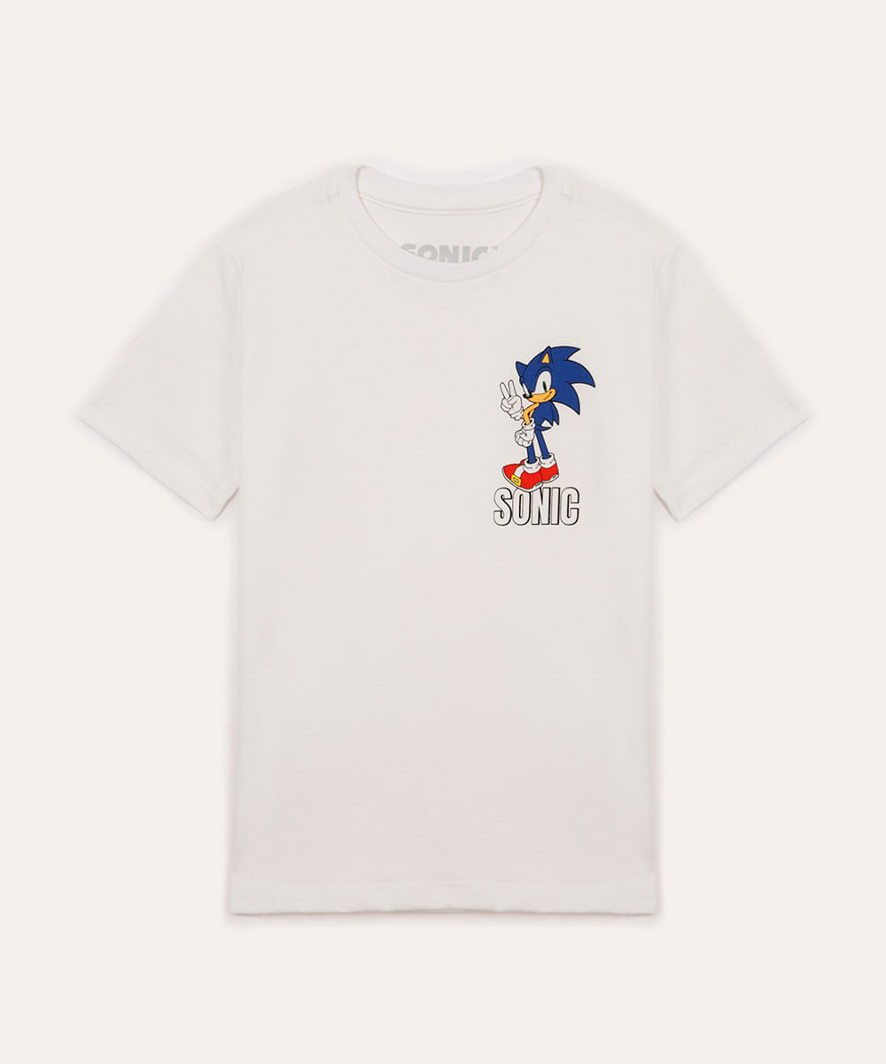kit 2 camisetas infantis de algodão sonic manga curta colorido