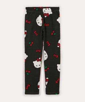 calça legging infantil hello kitty cinza