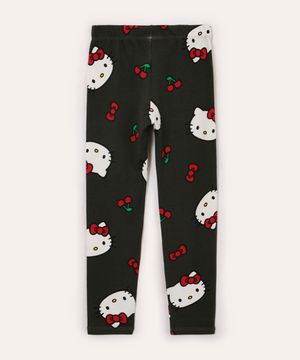 calça legging infantil hello kitty cinza