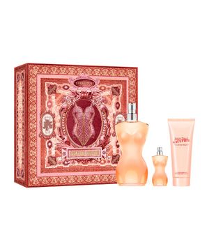 Kit Jean Paul Gaultier Classique EDT Perfume Feminino 100ml e Miniatura 6ml e Loção Corporal 75ml