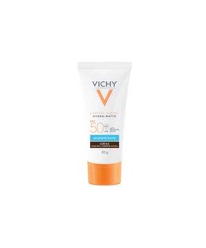 Vichy Capital Soleil Hydra-Matte Protetor Solar Facial FPS 50 Cor 6.0 30g