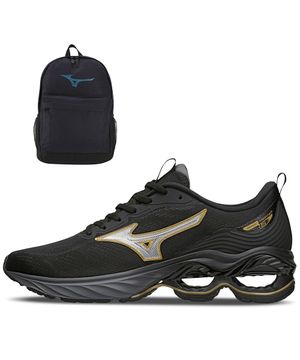 Kit 1 Tênis de Corrida Masculino Mizuno Wave Frontier 15 e 1 Mochila Mizuno Energy