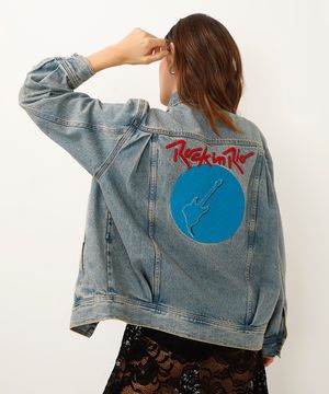 jaqueta jeans rock in rio azul