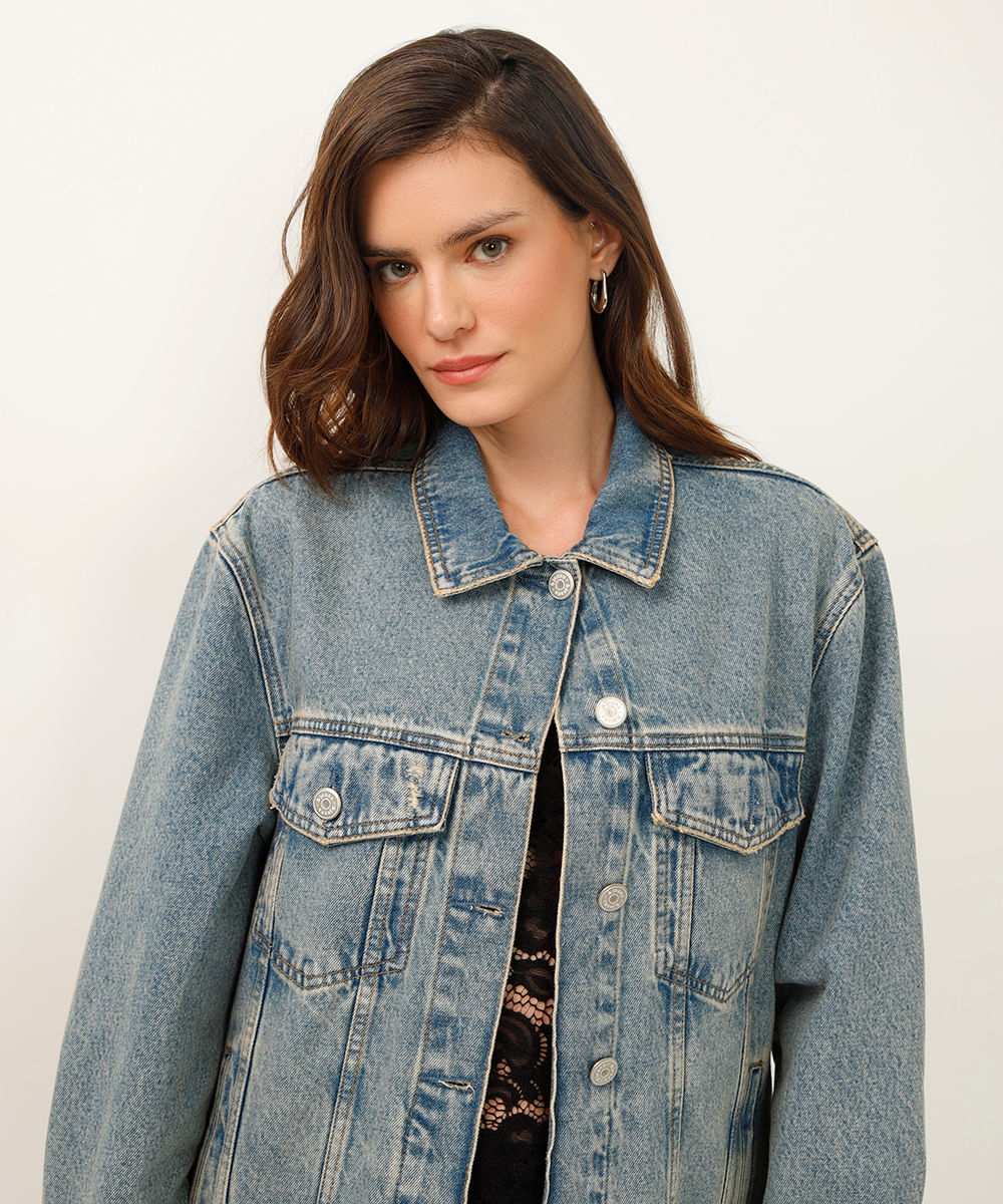 jaqueta jeans rock in rio azul
