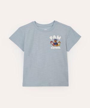 camiseta infantil de algodão patrulha canina azul