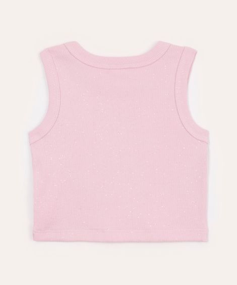 regata de algodão infantil com glitter rosa
