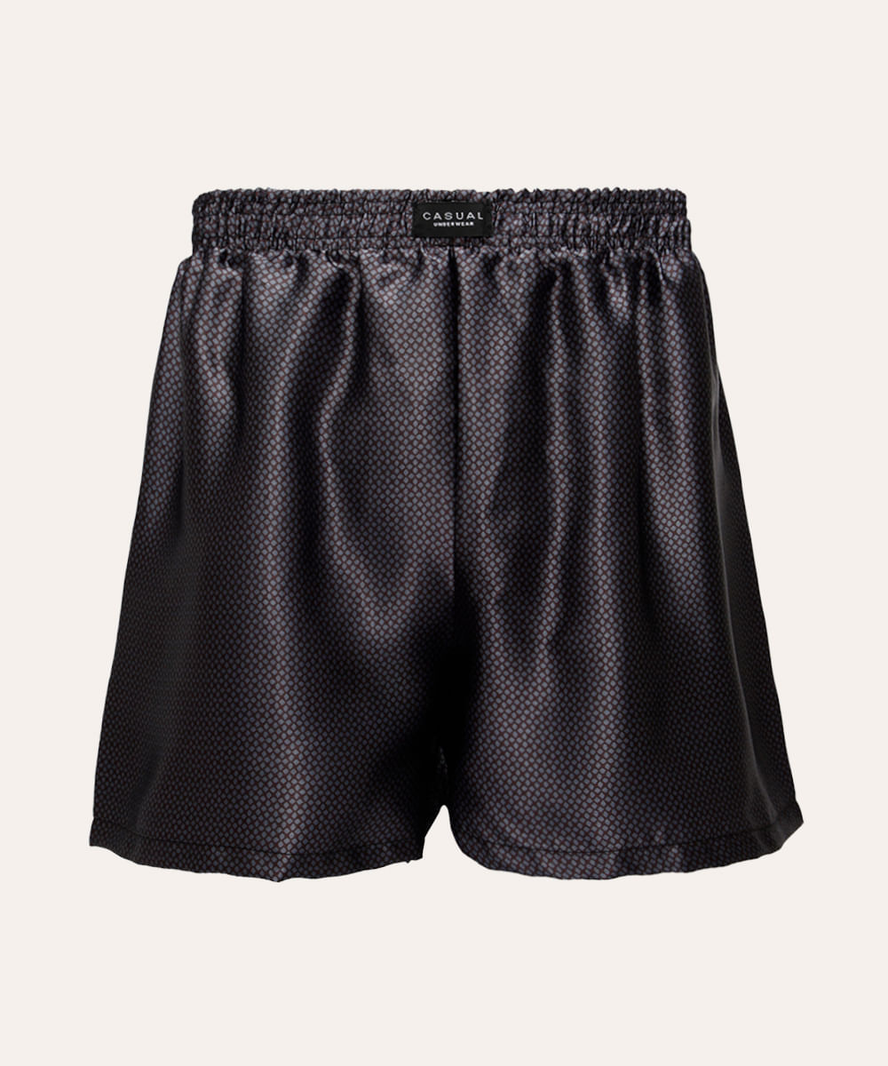 samba canção acetinada geométrica preto