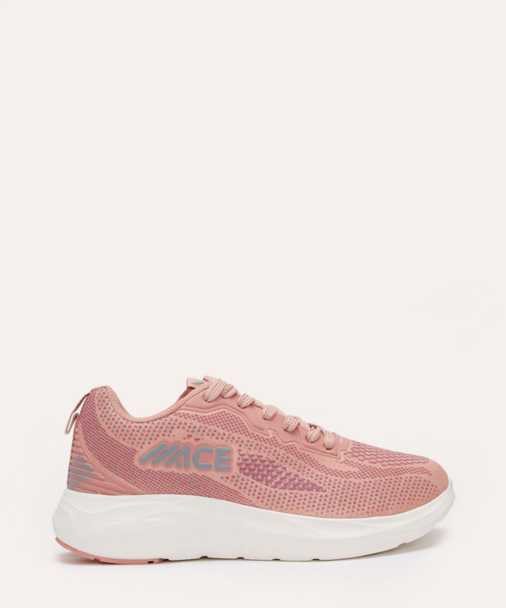 tênis esportivo texturizado rosa