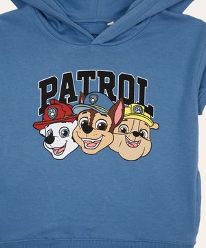 conjunto infantil de moletom curto patrulha canina azul