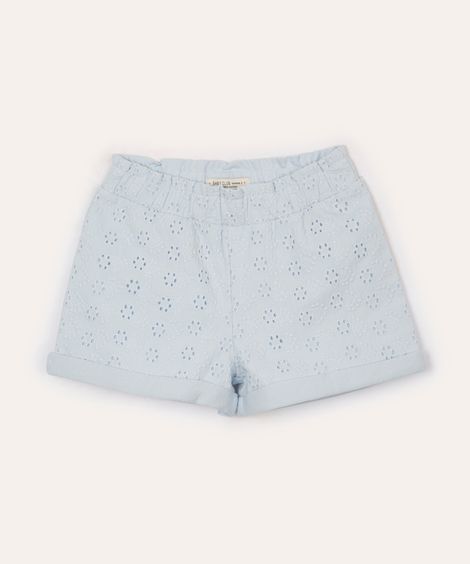 short de laise infantil curto floral azul