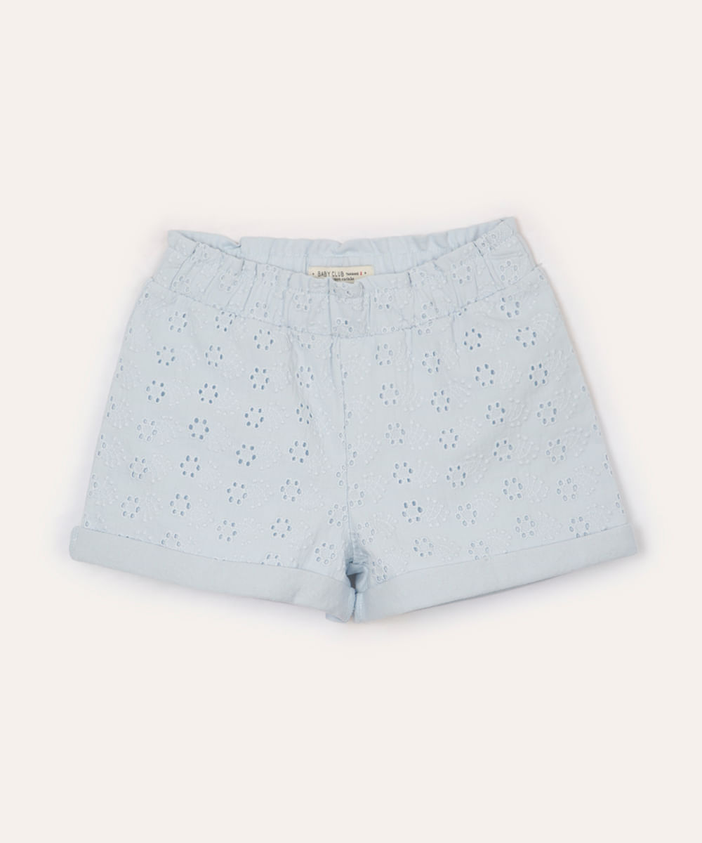 short de laise infantil curto floral azul
