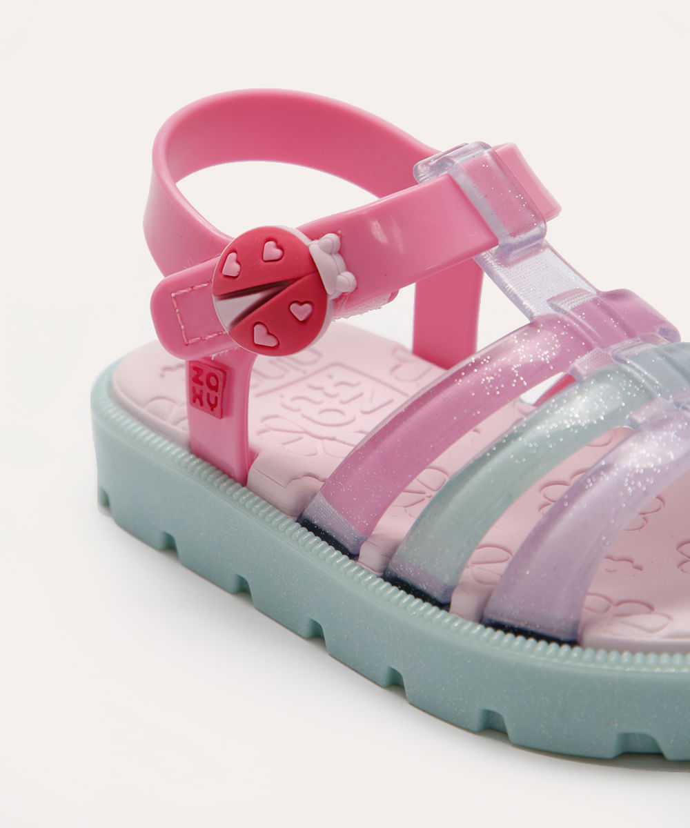 sandália infantil zaxy joaninha rosa