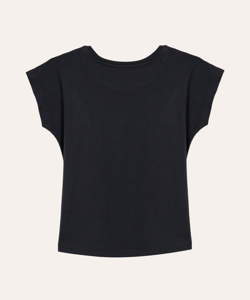 camiseta de algodão infantil minnie cinza