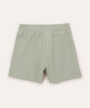 short de algodão infantil texturizado verde